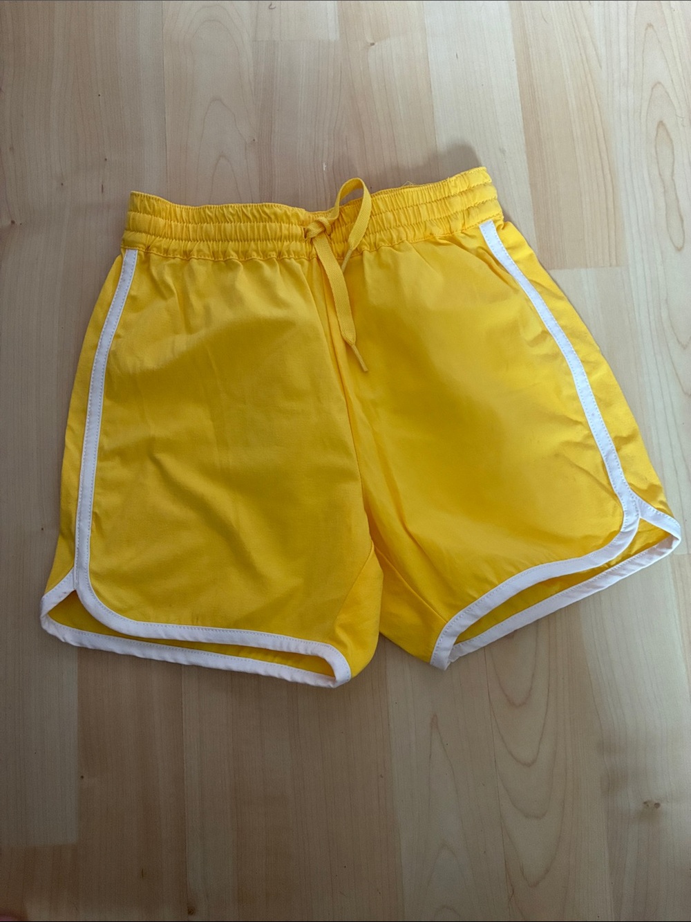 Hanna Andersson Yellow Athletic Shorts with White Trim